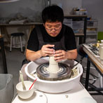 Jaejun Lee at work in his studio 2019